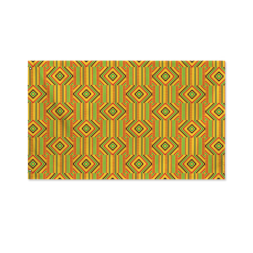 Ashanti Kente Pattern Print Polyester Flag