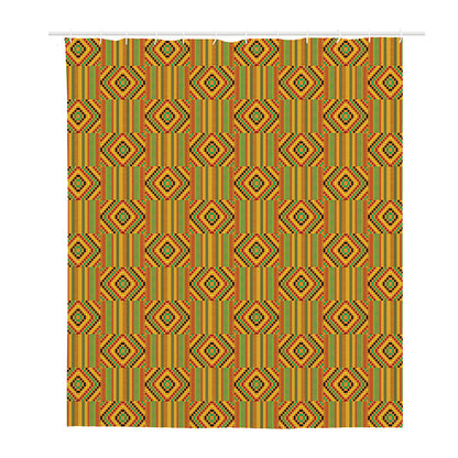 Ashanti Kente Pattern Print Polyester Shower Curtain
