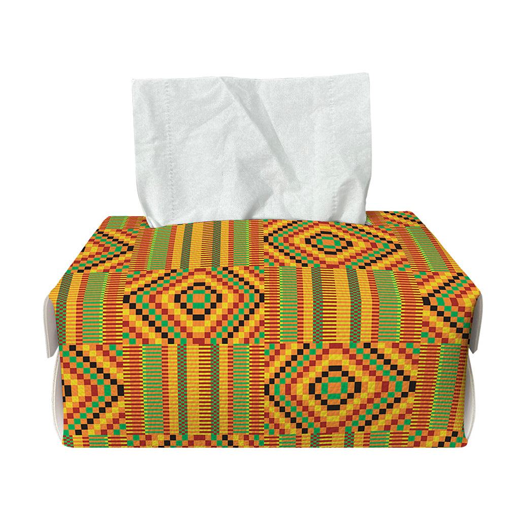 Ashanti Kente Pattern Print Rectangle Tissue Box Cover