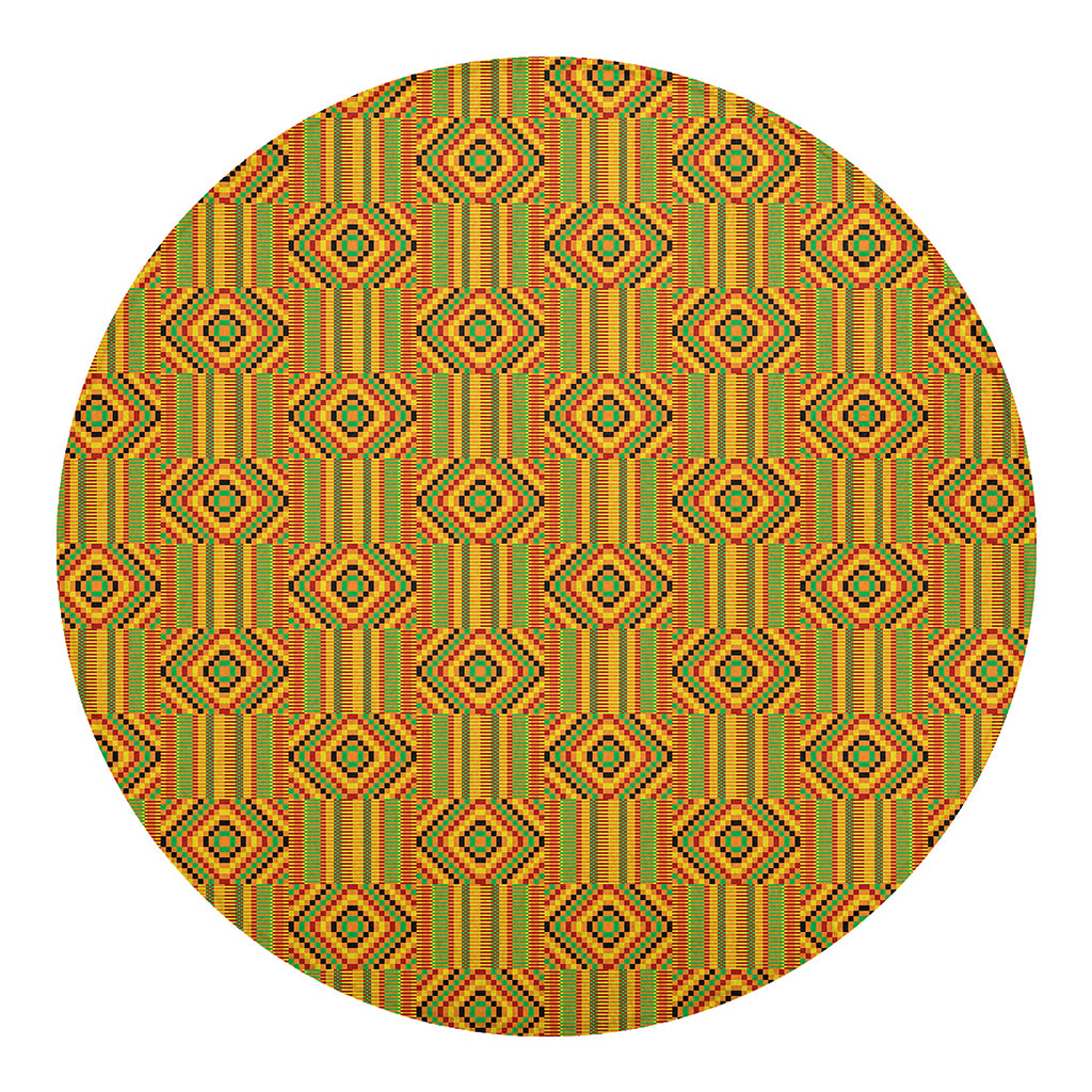 Ashanti Kente Pattern Print Round Blanket