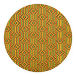 Ashanti Kente Pattern Print Round Blanket