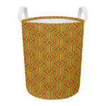 Ashanti Kente Pattern Print Round Laundry Basket