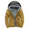 Ashanti Kente Pattern Print Sherpa Lined Zip Up Hoodie