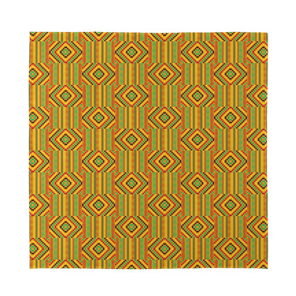 Ashanti Kente Pattern Print Silk Bandana
