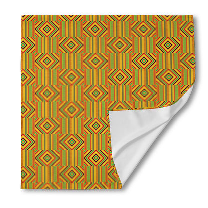 Ashanti Kente Pattern Print Silk Bandana