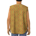 Ashanti Kente Pattern Print Sleeveless Baseball Jersey