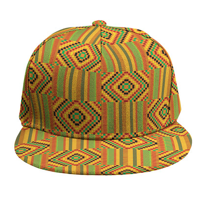 Ashanti Kente Pattern Print Snapback Cap