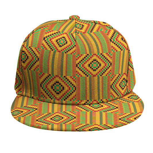 Ashanti Kente Pattern Print Snapback Cap