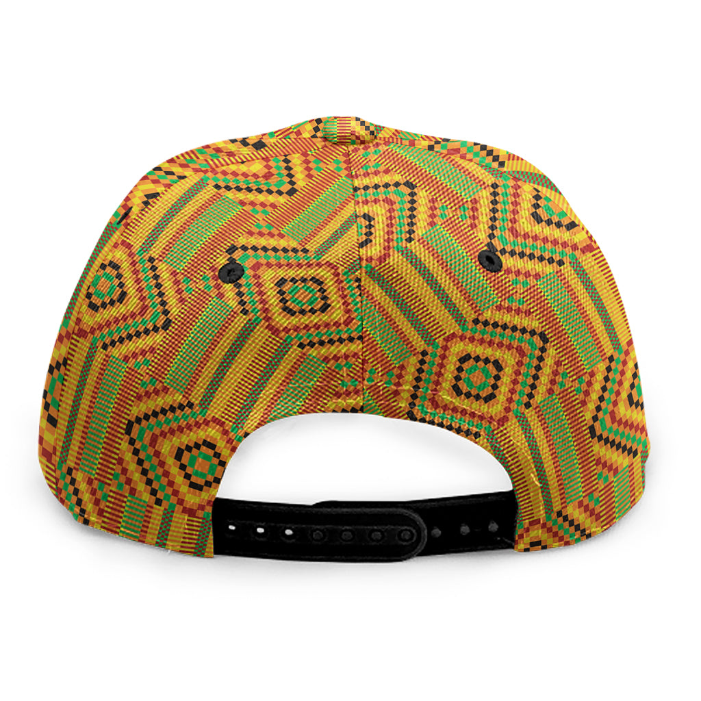 Ashanti Kente Pattern Print Snapback Cap