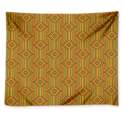 Ashanti Kente Pattern Print Tapestry