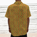 Ashanti Kente Pattern Print Textured Short Sleeve Shirt