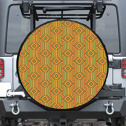 Ashanti Kente Pattern Print Tire Cover