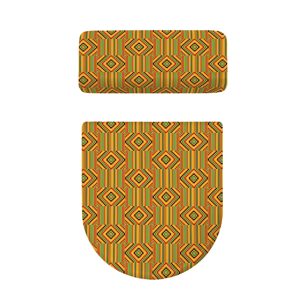 Ashanti Kente Pattern Print Toilet Lid And Tank Cover Set