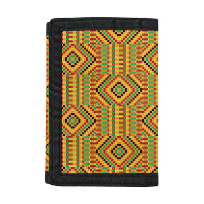 Ashanti Kente Pattern Print Trifold Wallet