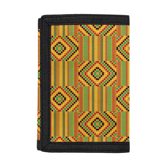 Ashanti Kente Pattern Print Trifold Wallet
