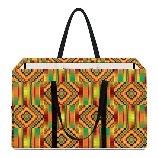 Ashanti Kente Pattern Print Utility Tote Bag