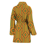 Ashanti Kente Pattern Print Women's Bathrobe