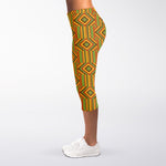 Ashanti Kente Pattern Print Women's Capri Leggings
