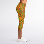 Ashanti Kente Pattern Print Women's Capri Leggings