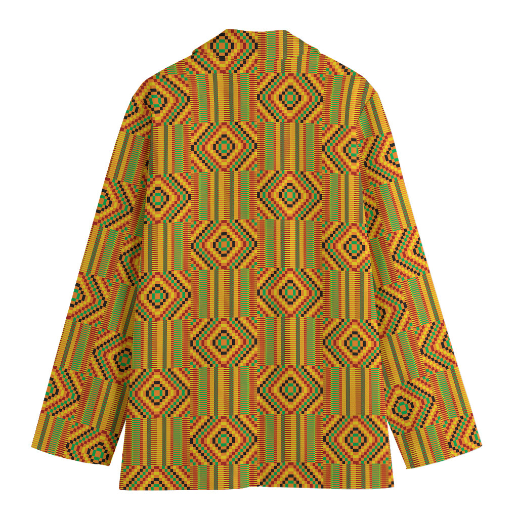 Ashanti Kente Pattern Print Women's Cotton Blazer