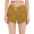 Ashanti Kente Pattern Print Women's Split Running Shorts