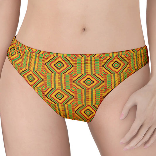 Ashanti Kente Pattern Print Women's Thong