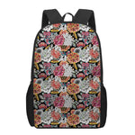 Asian Chrysanthemum Pattern Print 17 Inch Backpack