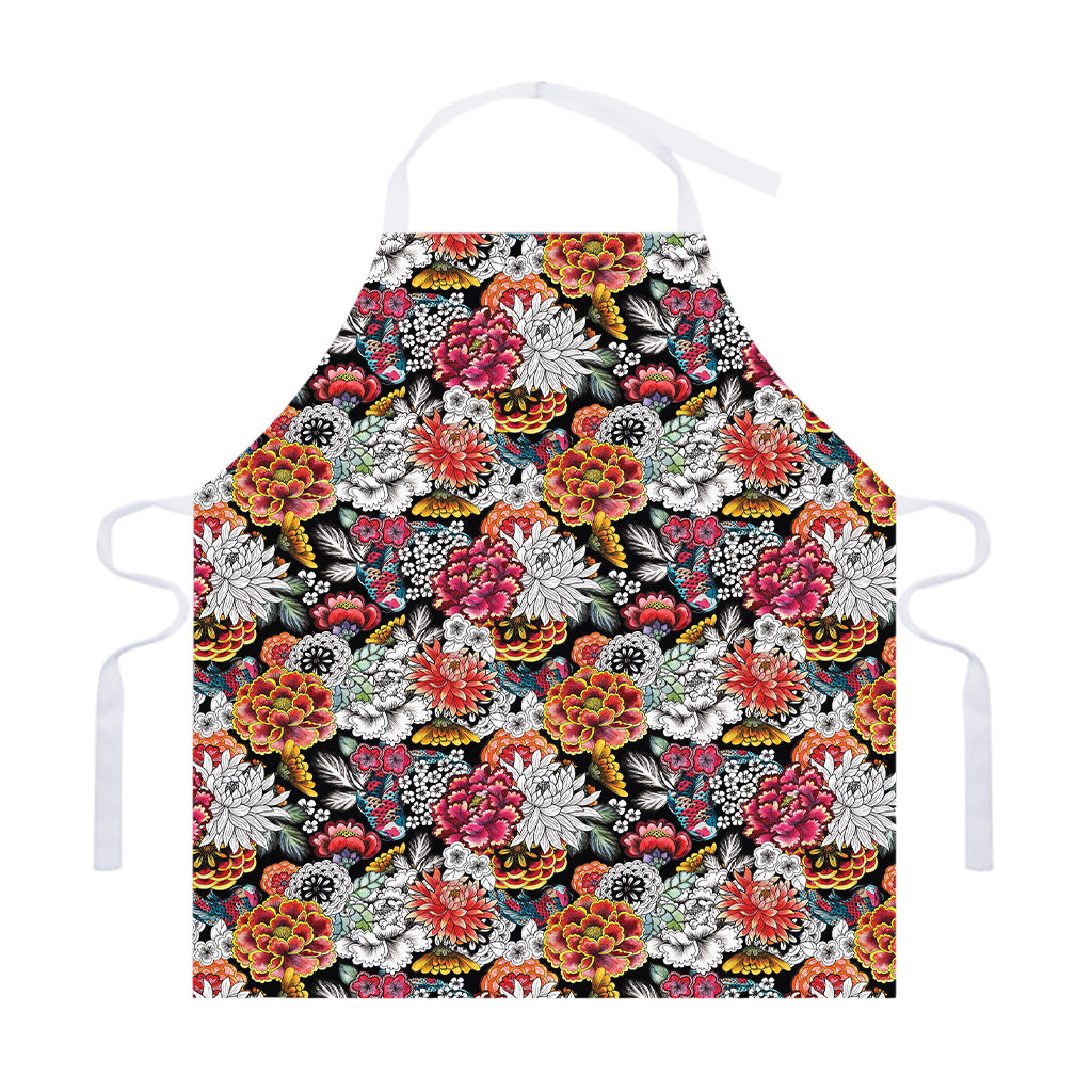 Asian Chrysanthemum Pattern Print Adjustable Apron