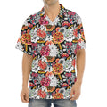 Asian Chrysanthemum Pattern Print Aloha Shirt