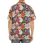 Asian Chrysanthemum Pattern Print Aloha Shirt