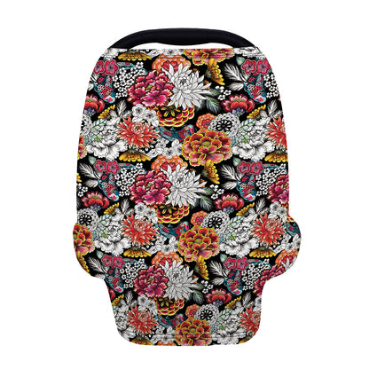 Asian Chrysanthemum Pattern Print Baby Seat Cover