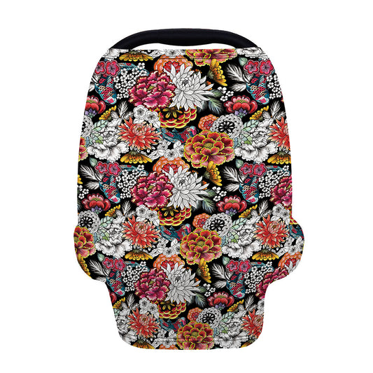 Asian Chrysanthemum Pattern Print Baby Seat Cover
