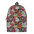 Asian Chrysanthemum Pattern Print School Backpack