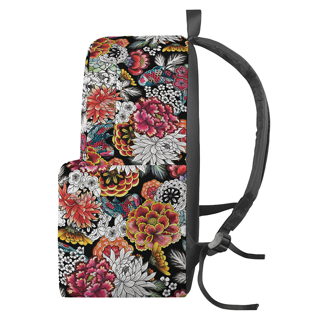 Asian Chrysanthemum Pattern Print Backpack
