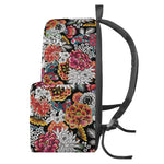 Asian Chrysanthemum Pattern Print Backpack