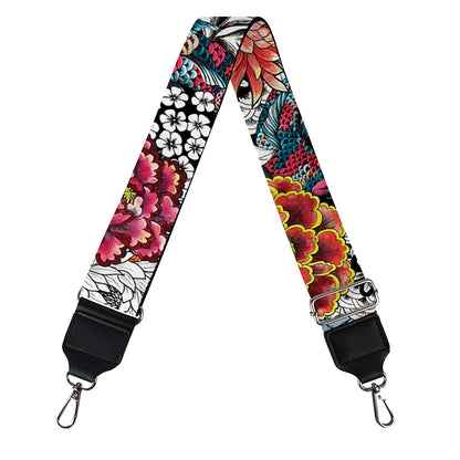 Asian Chrysanthemum Pattern Print Bag Strap