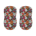 Asian Chrysanthemum Pattern Print Bar Stool Covers