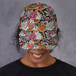 Asian Chrysanthemum Pattern Print Baseball Cap