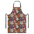 Asian Chrysanthemum Pattern Print Bib Apron With Pocket