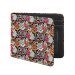 Asian Chrysanthemum Pattern Print Bifold Wallet