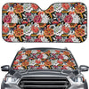 Asian Chrysanthemum Pattern Print Car Windshield Sun Shade