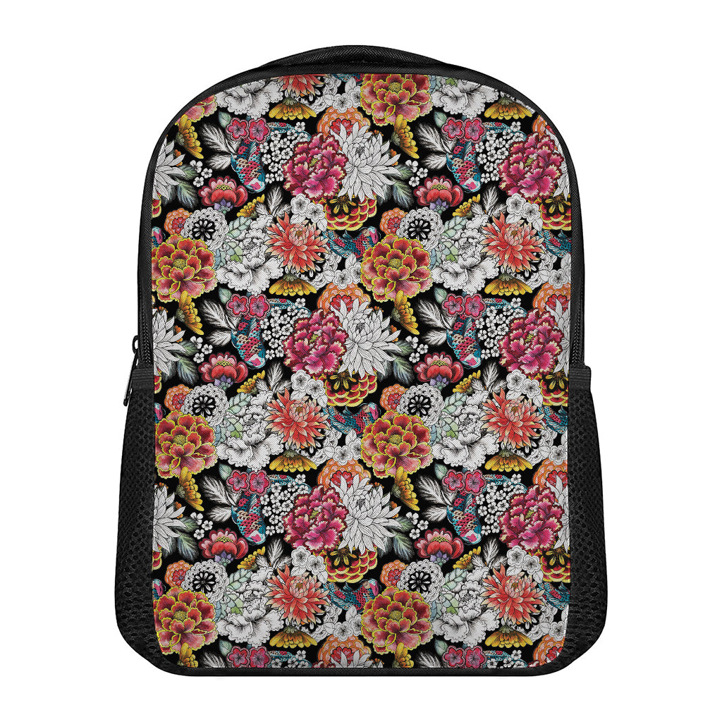 Asian Chrysanthemum Pattern Print Casual Backpack