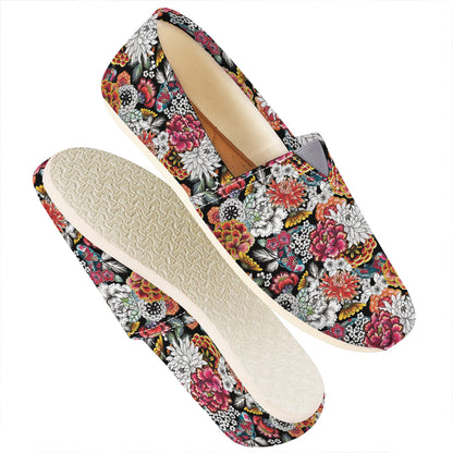 Asian Chrysanthemum Pattern Print Casual Shoes