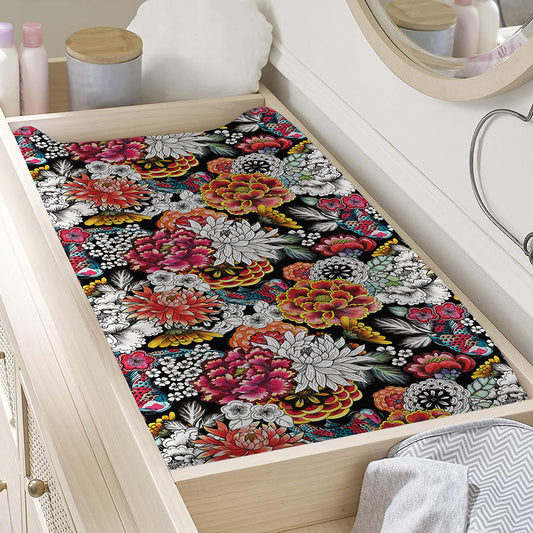 Asian Chrysanthemum Pattern Print Changing Pad Cover