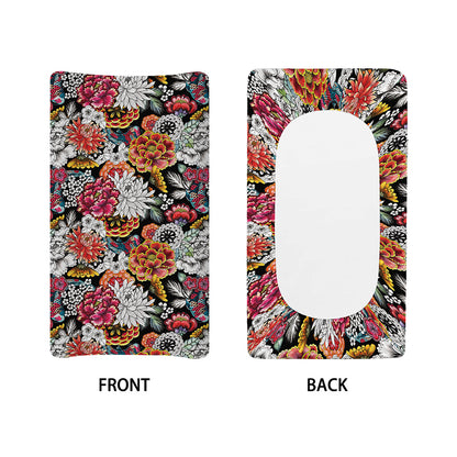 Asian Chrysanthemum Pattern Print Changing Pad Cover