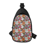 Asian Chrysanthemum Pattern Print Chest Bag