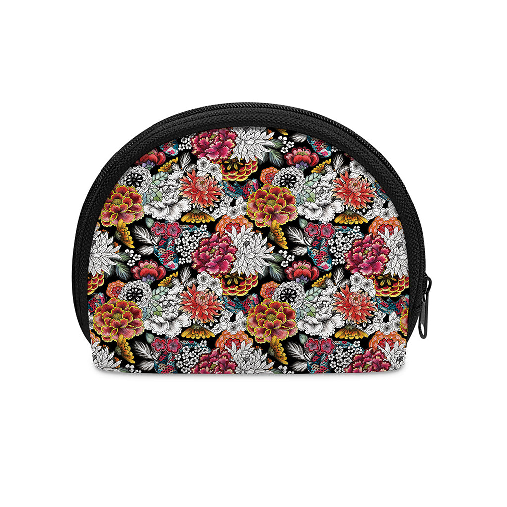 Asian Chrysanthemum Pattern Print Coin Purse