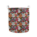 Asian Chrysanthemum Pattern Print Collapsible Laundry Basket