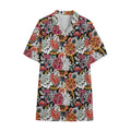 Asian Chrysanthemum Pattern Print Cotton Hawaiian Shirt