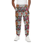 Asian Chrysanthemum Pattern Print Cotton Pants